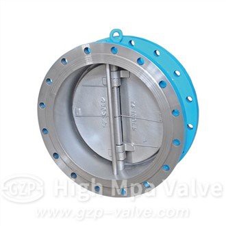 Válvula de retención de placa doble con brida